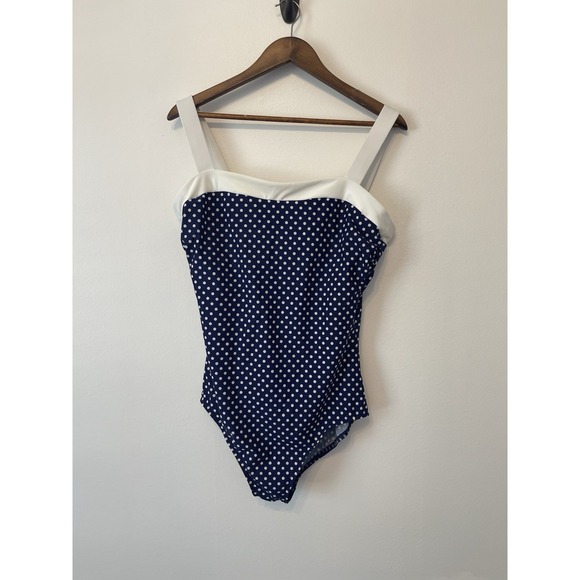 Women's Miraclesuit - Spot On Square Neck One Piece Swimsuit Size 16 Polka Dot - Picture 4 of 10